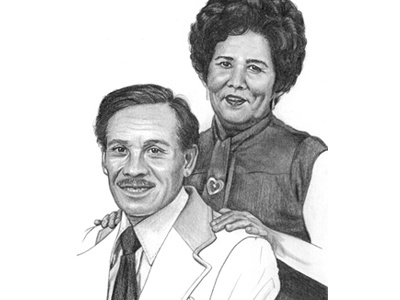 Jose and Anna drawing graphite man marriage pencil portrait sketch woman