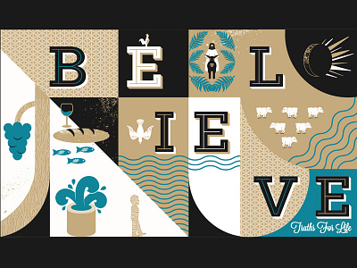 Believe bible christian design fish grapes icon jesus water