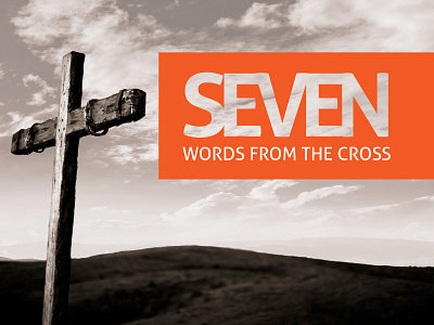 Seven Words From The Cross christian church cross logo type