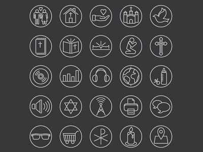 Simple Line Icons christian church circle icon iconic icons line set simple ui web