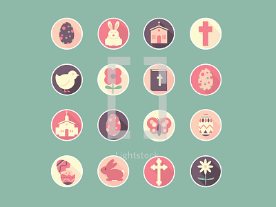 Easter Icons 5 banner christian easter icon iconic jesus ui