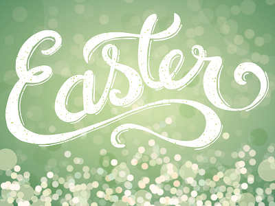 Easter bokeh christian easter hand lettering