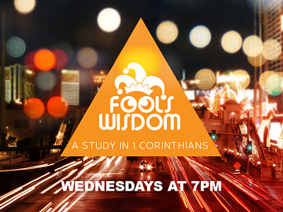 Fool's Wisdom advertising christian city icon logo