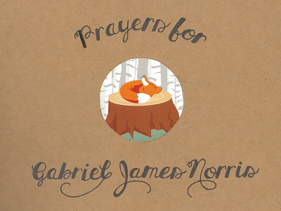 Prayers for Gabriel hand icon lettering