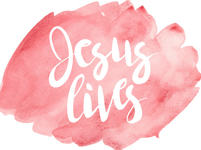 Jesus lives! christian design easter lettering vector watercolor