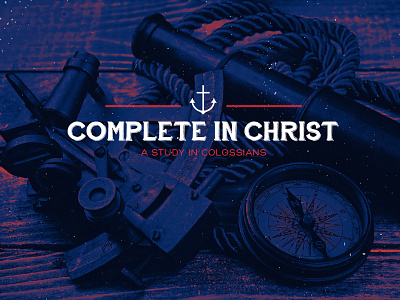 Complete in Christ - Final advertising anchor church cross design icon logo nautical
