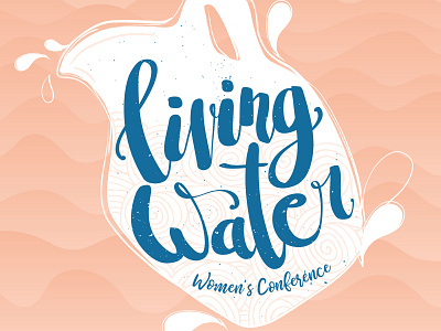 Living Water advertising bible christian church design illustration lettering vector