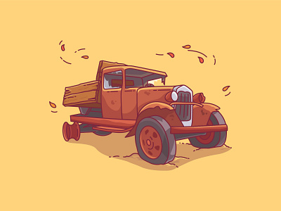 Ol' truck. autumn classic truck fall illustartion illustration art ol truck pick up truck truck vehicle