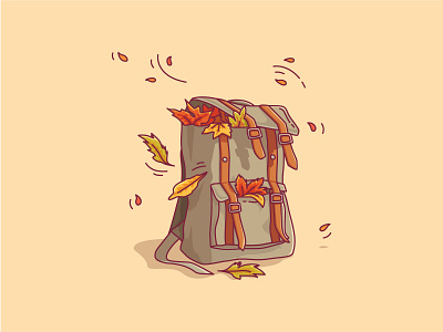 Leaf packing ! autumn bag fall illustration illustration art leaf leak picking leaves