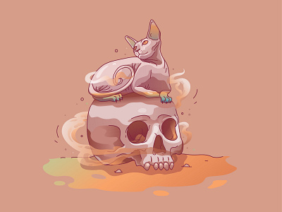 The Sphynx ! halloween october skull sphynx sphynx cat spooky vecttoart
