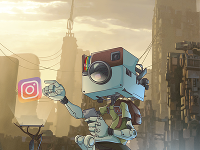 Instarobot ! graphic design illustration illustration art insta instaart instagram robot social media social media app