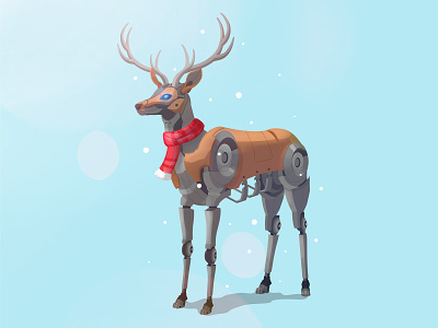 Robot Reindeer ! animal christmas deer deer logo graphic art illustration illustration art reindeer