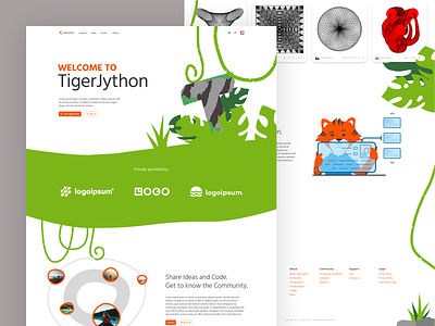 Landing page mock-up for my Bachelor's thesis project branding desktop jungle landing page tiger ui ui design