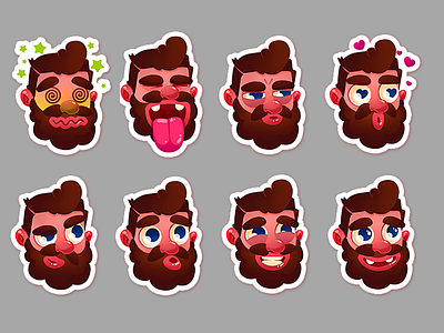 DimkaDesh emotions beard emotions stickers