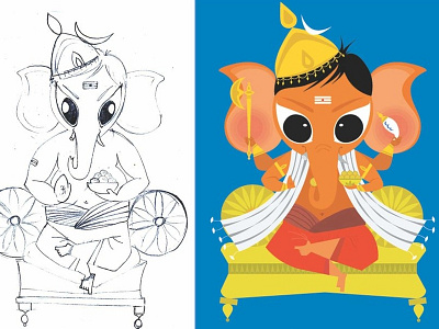 Lord Ganesha By Adarshkiran god illustaration indian