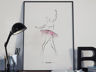 Poster de danseuse ballet classique danse danse classique danseuse design drawing fashion art jackmu