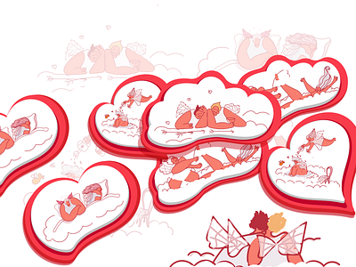 Happy Valentine's Day design drawing happy illustration love sticker valentine valentinesday vector