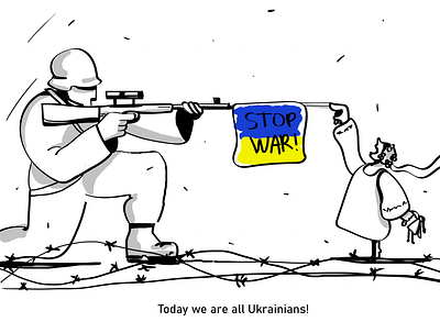 Glory to Ukraine! drawing illustration peace poster print war