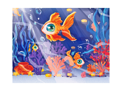 Omesam/Illustration/Fragment adobe banner color colorful digital fish graphic design illustration photoshop vector water