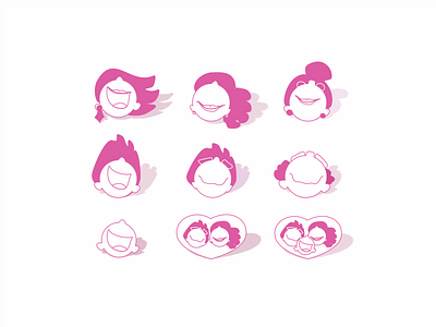 Family icons 2d creative design graphic icon minimal ui ux