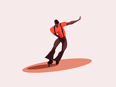 Yep! body dancing drawing flat illustration man shadow vector