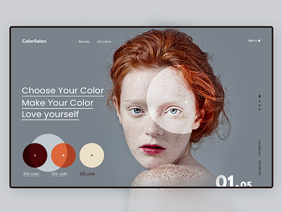 ColorSalon beauty color dailyui face girl hair logo photo ui user interface ux webdesign