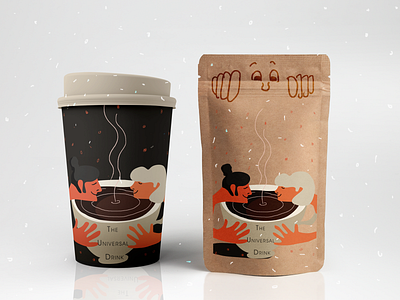The Universal Drink/Fake Brand/Weekly Warm Up coffee dribbbleweeklywarmup illustration label packaging