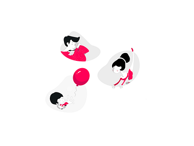 illustration/faces balloon boy design flat girl icons illustration line vector