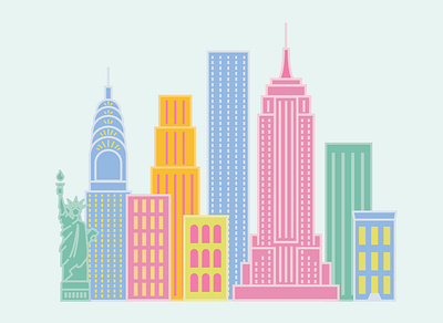 NYC Skyline graphic design illustration nyc vector