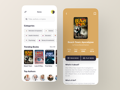 E-Book Mobile App - UX/UI book book app booking app books books online store bookshop bookstore course app ebook education food app library mobile app news app online class product reader app reading app social app web
