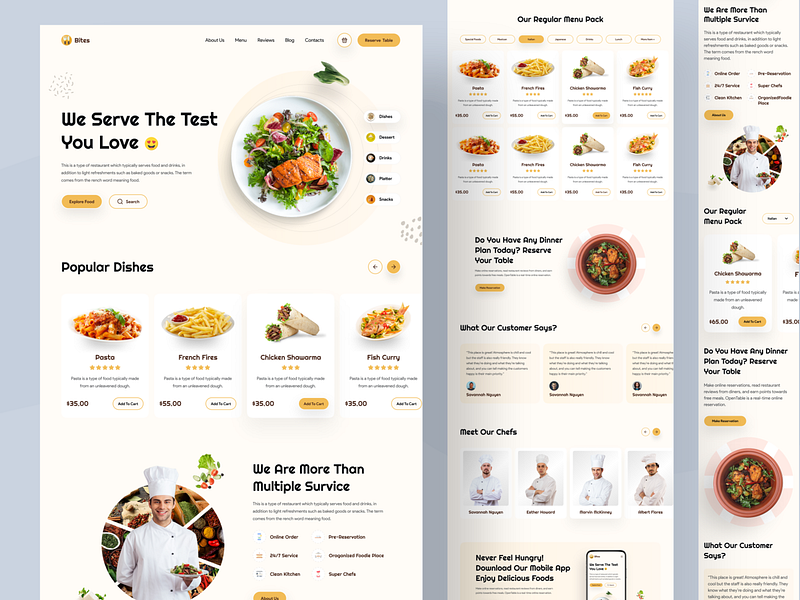 Restaurant Landing Page - Bites by Nasim ⛹🏻‍♂️ on Dribbble