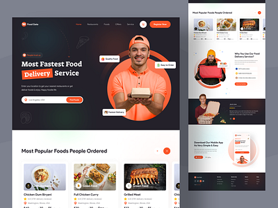 🍕 Food Delivery Landing Page booking app chef design eat ecommerce food and drink food delivery food delivery website food order hiring landing page professional recipe app redesign restaurant restaurant website landing page social app uiux design web website