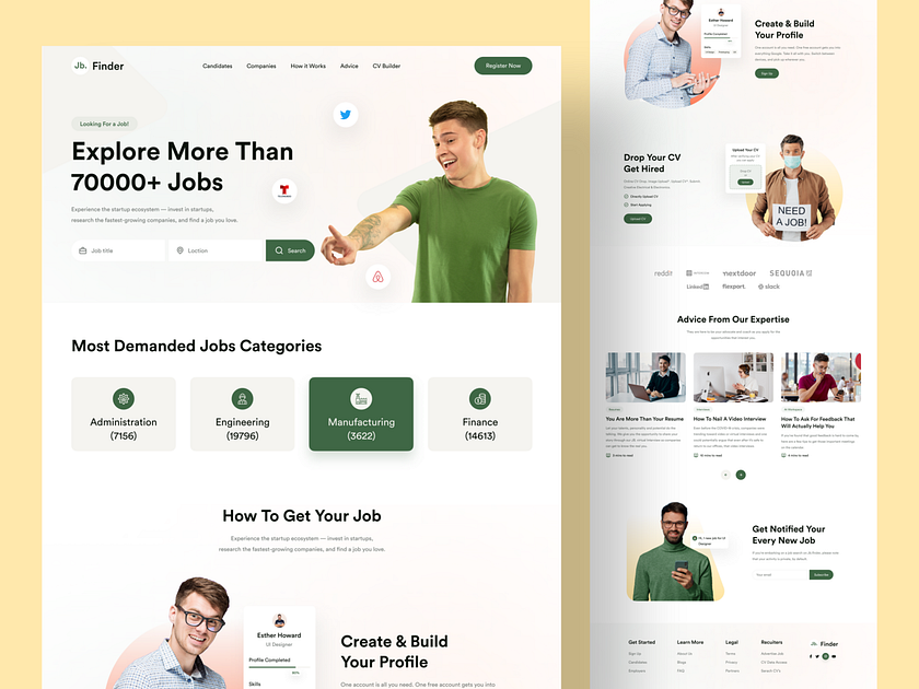 Job Portal Website Landing page by Nasim ⛹🏻‍♂️ on Dribbble