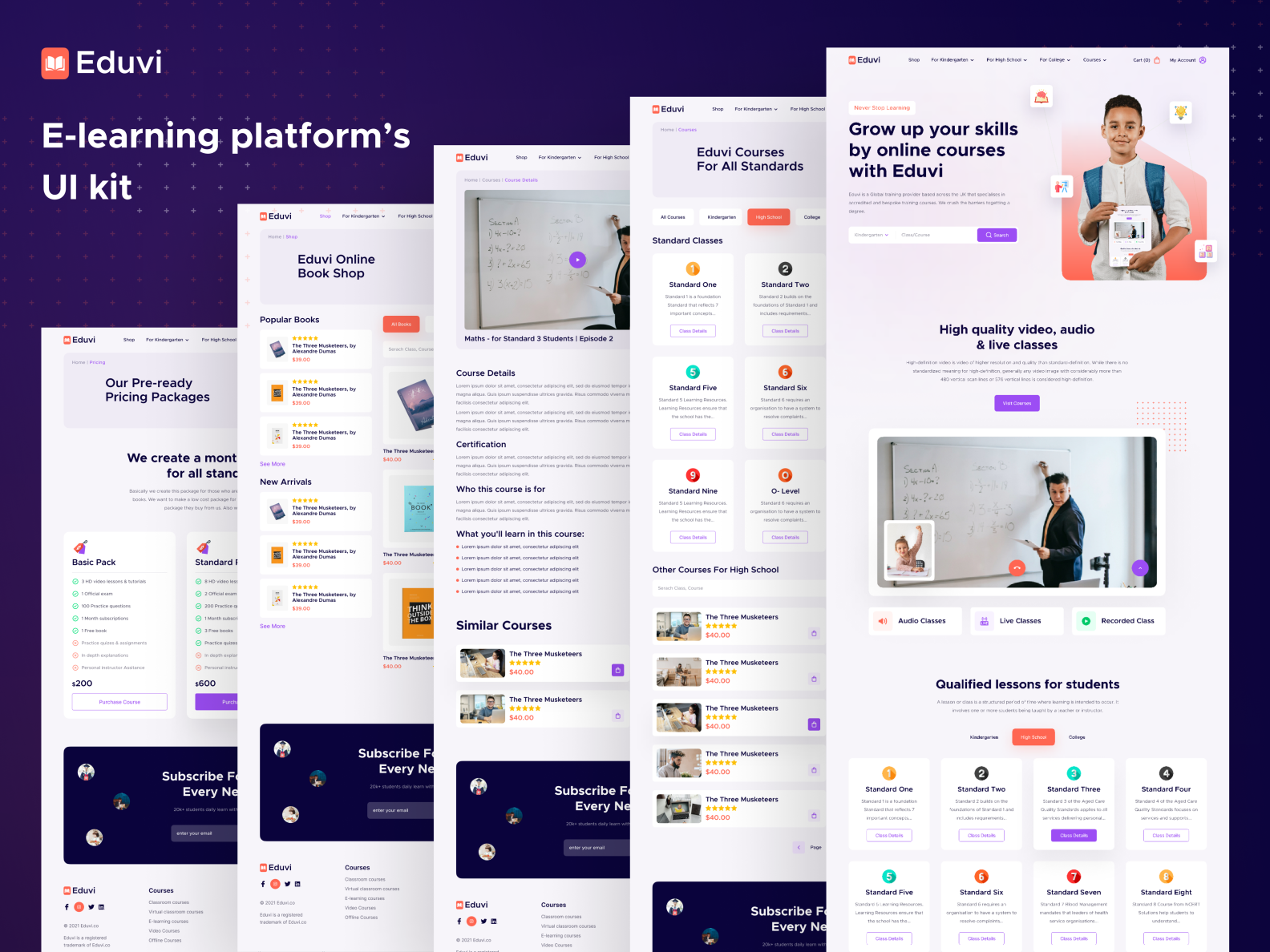 E-learning Web UI Kit -Eduvi By Nasim ⛹🏻‍♂️ On Dribbble