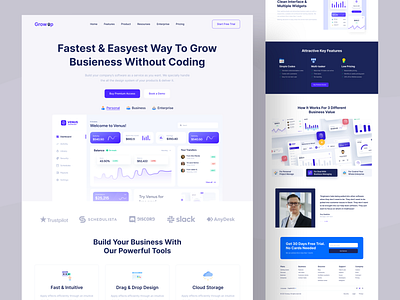 SAAS Landing Page Design Concept business landing page homepage design job landingpage marketing website product landing page saas saas landing page saas management software landing page uiux design website website landing page