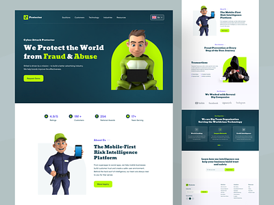 Cyber Attack protector landing page