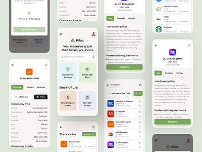 Job Search Platform - Mobile App android app applicant candidate hire professional hiring hiring platform indeed ios app job finder job listing job portal job search jobs marketplace mobile app professional finder recruiting remote jonbs social app uiux design