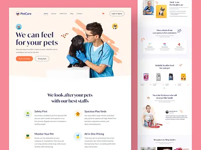 Pet Care Website animals health care cat dog pet ecommerce pet store freelance pet website designer healthcare pet pet adoption website pet care website uiux design pet ecommerce pet feed pet hospital pet lover pet shop pet sitter petcare website petshop uiux design visual design web design webflow