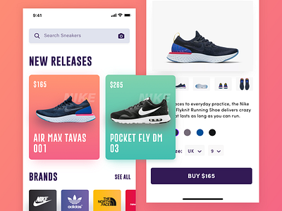 Sneakers Mobile App Design Concept adidas app design ecommerce ios app mobile app nike product shoes shop app sneaker sneakers ui ux