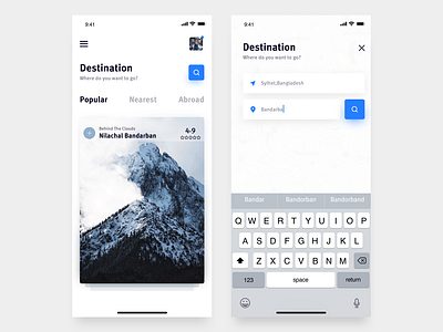 Travel App android app clean design ios app mobile app product travel travel agency travel app ui ux