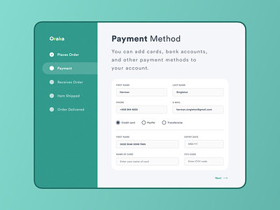 Create Payment ecommerce food green ios app mobile app payment payment app payment form payment method product travel app ui ux web app web design webflow