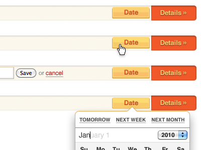 Team List Interactive Scenarios button calendar date picker gold link orange personal simple tan teamlist yellow