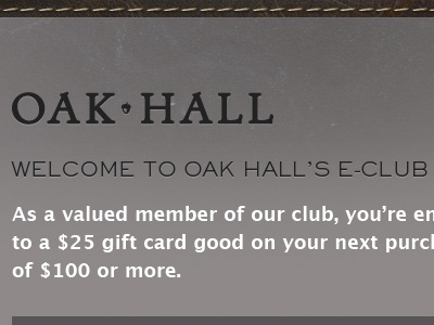 Oak Hall Email: After