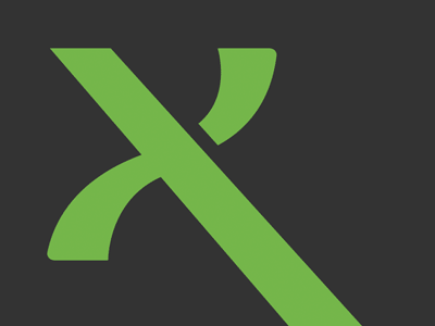 X black green logo typography