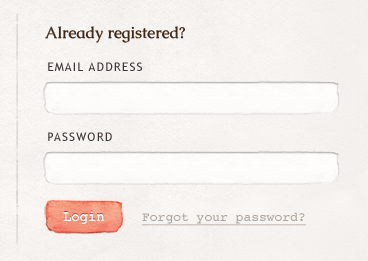 Login form handmade john login texture ui watercolor