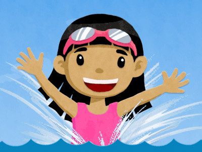 Hispanic Swimming Girl