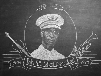 W.T. McDaniel chalk drawing illustration mmhof texture