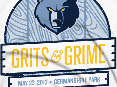 Grits & Grime blue gold grizzlies sports typography