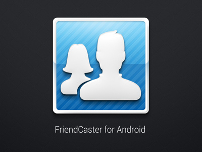 FriendCaster Logo Update 3d android blue friendcaster icon logo stripes