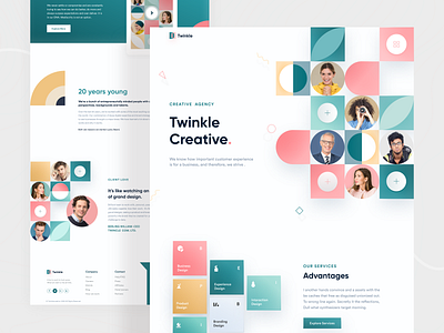 Twinkle II Creative Agency Landing page 2020 trend agency website branding clean design color concept creative landing page ui landingpage minimalist popular shot redesign ui uidesign userinterface web web design webdesign website website design